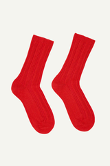 Socken Rippenstrick Red Alert