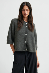 Strickjacke Andrea Knit Rib Beluga