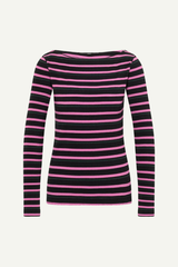 Longsleeve Streifen Black Pink
