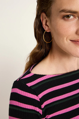 Longsleeve Streifen Black Pink