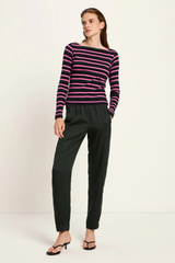 Longsleeve Streifen Black Pink