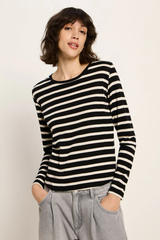 Longsleeve GOTS Black Offwhite