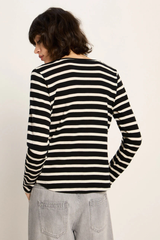 Longsleeve GOTS Black Offwhite