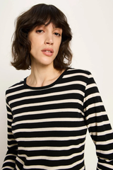 Longsleeve GOTS Black Offwhite