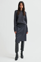 Pullover Flare Strick Dark Grey Melange