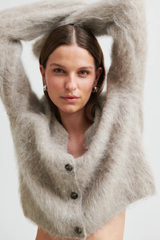 Strickjacke Karla Strick Cardigan Pumice Stone