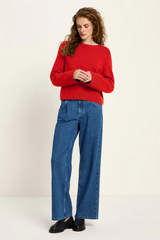 Pullover Cropped GOTS Red Alert