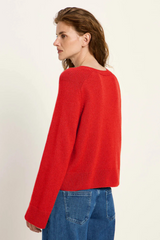 Pullover Cropped GOTS Red Alert