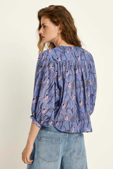 Bluse Print Monkey Allover Blue