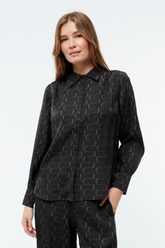 Bluse Kasia Black Dark Khaki Waves