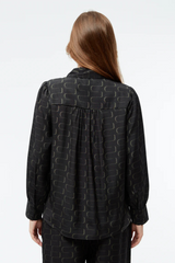 Bluse Kasia Black Dark Khaki Waves