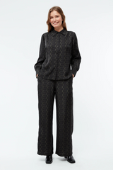 Hose Marla Black Dark Khaki Waves