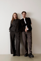 Hose Marla Black Dark Khaki Waves