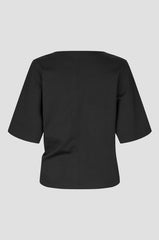 Second Female Arkai Drape Top Schwarz Damen – Produktansicht Rückseite