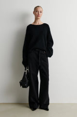 Pullover Brook Lace O-Neck Black