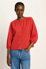 Strukturbluse Red Alert