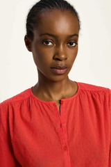 Strukturbluse Red Alert