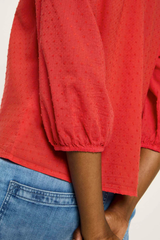 Strukturbluse Red Alert