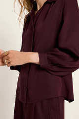 Hemdbluse Tencel Bordeaux