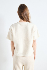 T-Shirt Court Droit Ecru