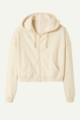 Cardigan Zipper Capuc Ecru