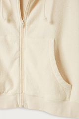 Cardigan Zipper Capuc Ecru