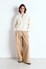 Cardigan Zipper Capuc Ecru