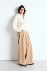 Cardigan Zipper Capuc Ecru