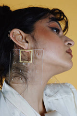 Ohrschmuck Acryl Transparent Square