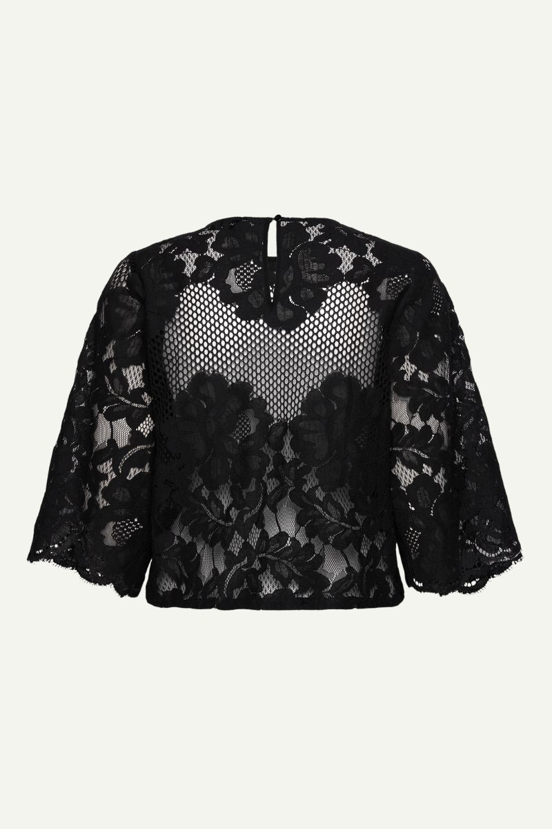 Bluse aus Spitze in schwarz von Rosemunde Copenhagen im youmee.market bern