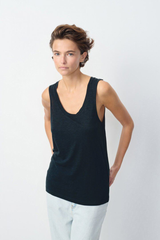 Top Debardeur Droit Navy