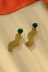 Ohrschmuck Wormly Green-Beige