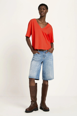 Shirt Mit V-ausschnitt Gots Lava Red