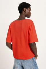 Shirt Mit V-ausschnitt Gots Lava Red