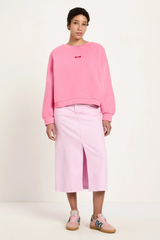 Statementsweatshirt Gots Bright Orchid