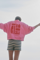 Statementsweatshirt Gots Bright Orchid