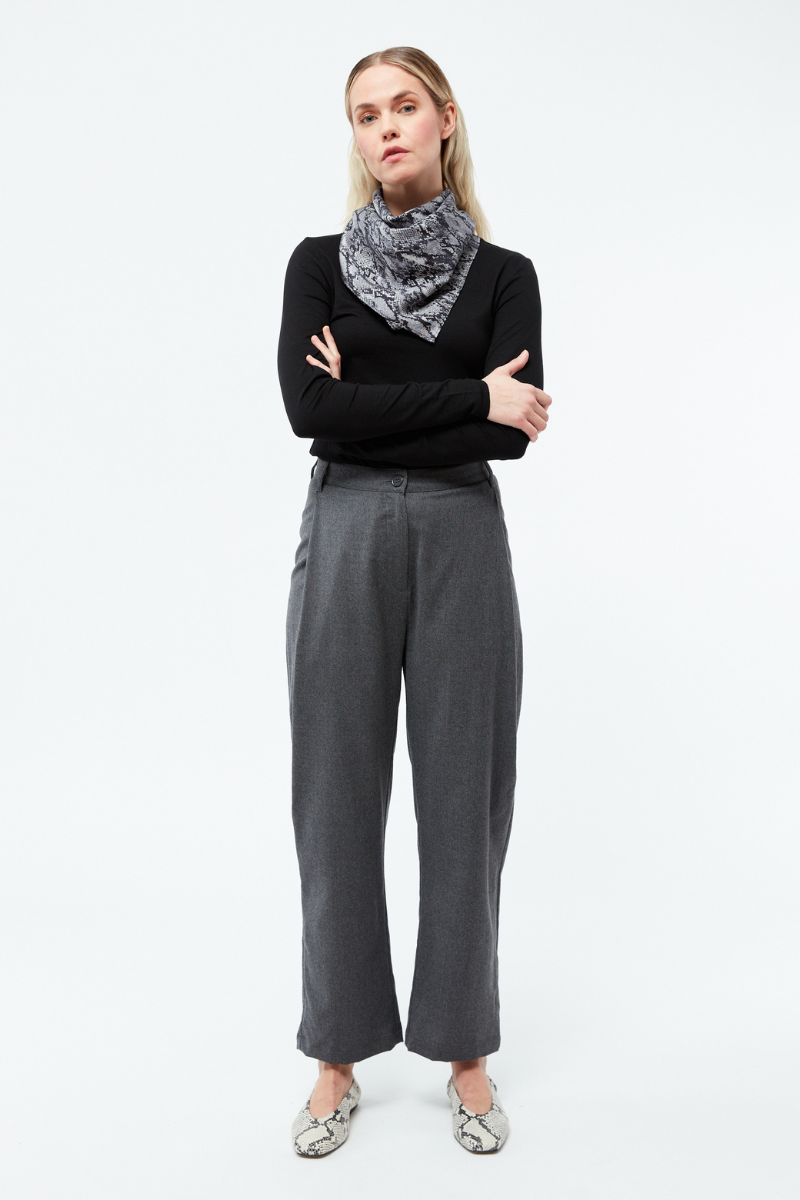 GIVN Berlin GBMaive Damenhose Grau aus Wolle mit weitem Bein – Youmee.market Schweiz