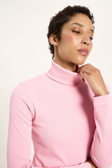 Longsleeve Rollkragenshirt Pink