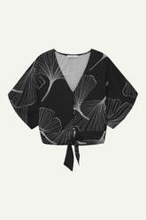 Bluse Daisys Flowers Black