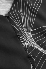 Bluse Daisys Flowers Black