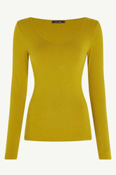 Top Carice V Uni Rib Curry Yellow