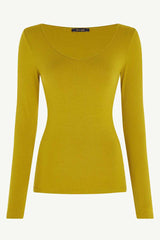 Top Carice V Uni Rib Curry Yellow