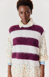 Strick-Pullunder Niby Rayures Cranberry