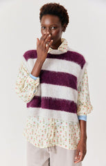 Strick-Pullunder Niby Rayures Cranberry