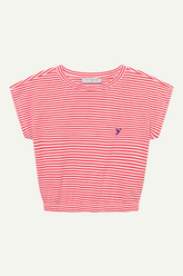 Top C'est Chaud Crop Red Stripes
