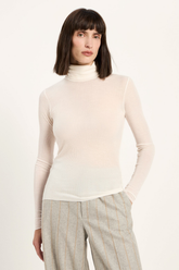 Longsleeve Rollkragenshirt Creme