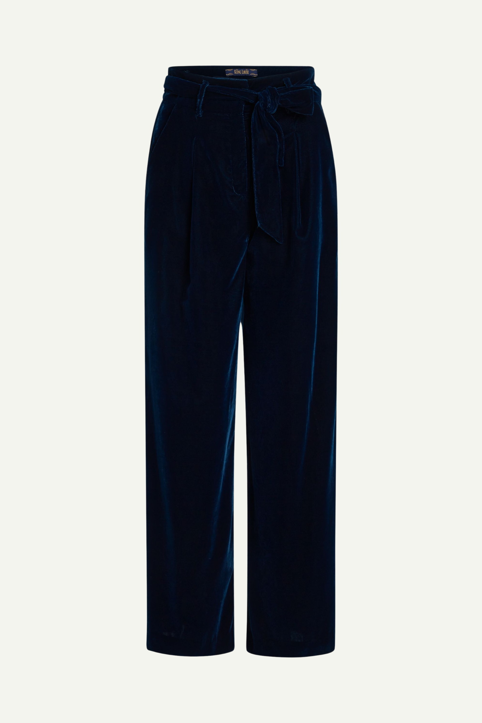 retro-inspirierte Samt-Hose in dunkelblau