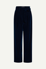 retro-inspirierte Samt-Hose in dunkelblau