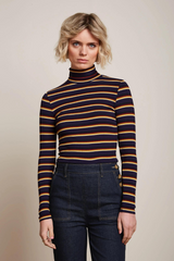 Top Rollneck Century Stripe Evening Blue