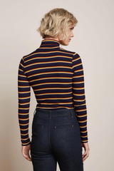 Top Rollneck Century Stripe Evening Blue
